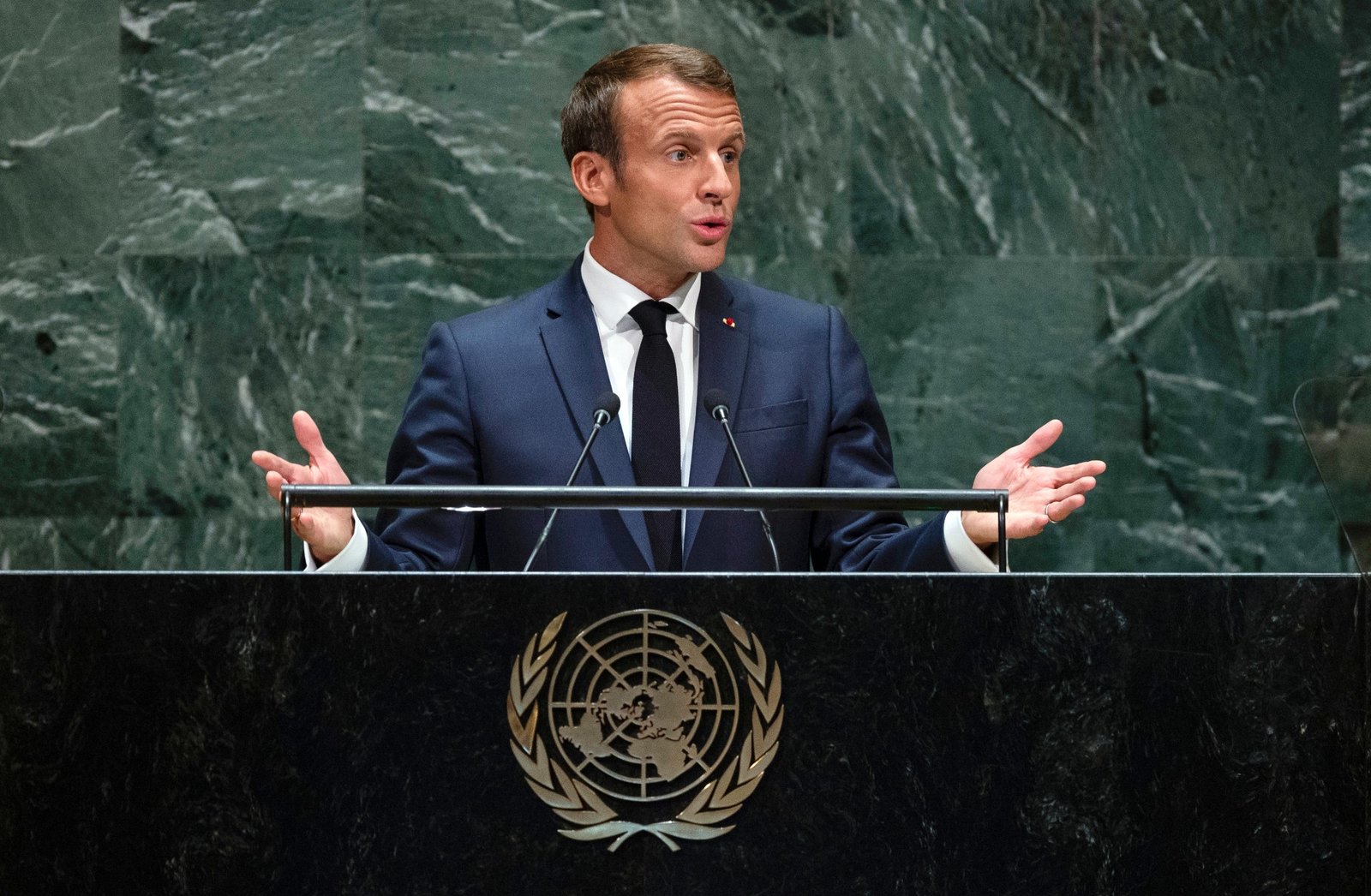 Le président Français Emanuel Macron a la 77e session de l'Assemblée générale de l'ONU 2022